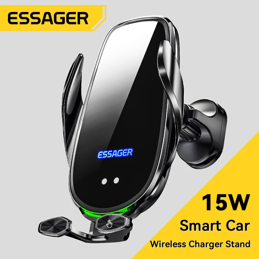 Wireless Car Charger Mount – Fast 15W Charging, Auto Lock, Compatible with All Smartphones | ORMEA