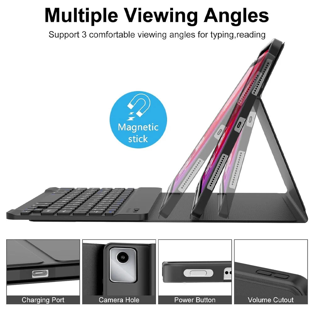 Case for Lenovo Tab M11 11inch,Bluetooth Keyboard cover for Xiaoxin Pad 11 in 2024/2025,for Lenovo Idea Tab 11 Smart Stand Cover