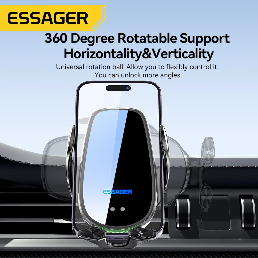 Wireless Car Charger Mount – Fast 15W Charging, Auto Lock, Compatible with All Smartphones | ORMEA