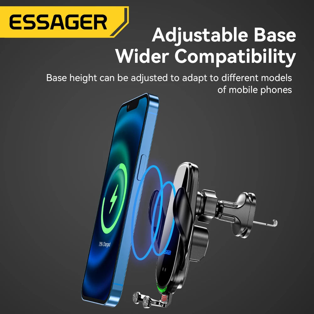 Wireless Car Charger Mount – Fast 15W Charging, Auto Lock, Compatible with All Smartphones | ORMEA
