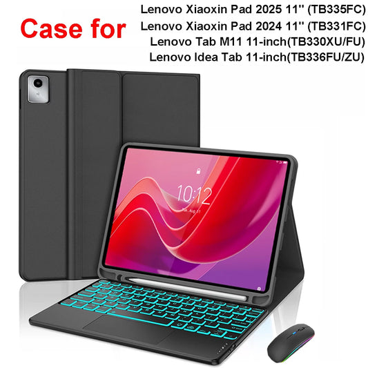 Case for Lenovo Tab M11 11inch,Bluetooth Keyboard cover for Xiaoxin Pad 11 in 2024/2025,for Lenovo Idea Tab 11 Smart Stand Cover